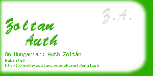 zoltan auth business card